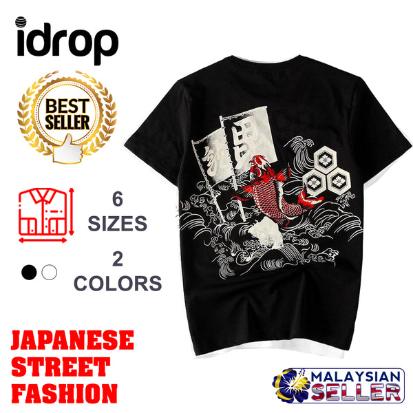 idrop TOLLO - Red Carp Painted Sukajan T-Shirt Japanese Street Fashion