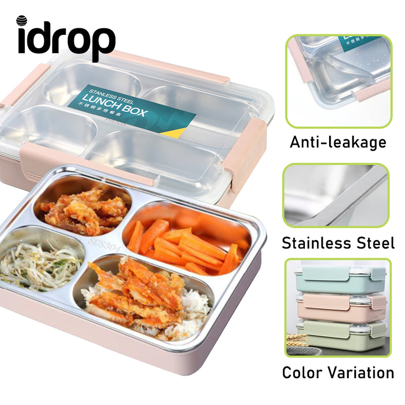 idrop Stainless Steel Four Compartment Lunch Box Food Storage  Container