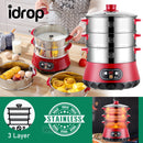 idrop 24cm 3Layer Multifunction Stainless Steel Electric Steamer Cooker