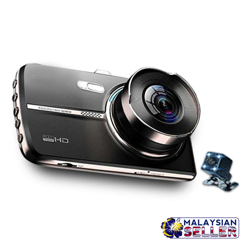 idrop 4.0" FHD 1080P Car DVR Recorder Front and Rear 170 Degree Wide Angle