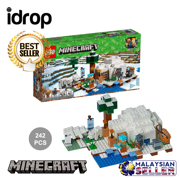 idrop 242 Pcs Minecraft Winter Colorful Creative Building Block Toy Set For Kids Children