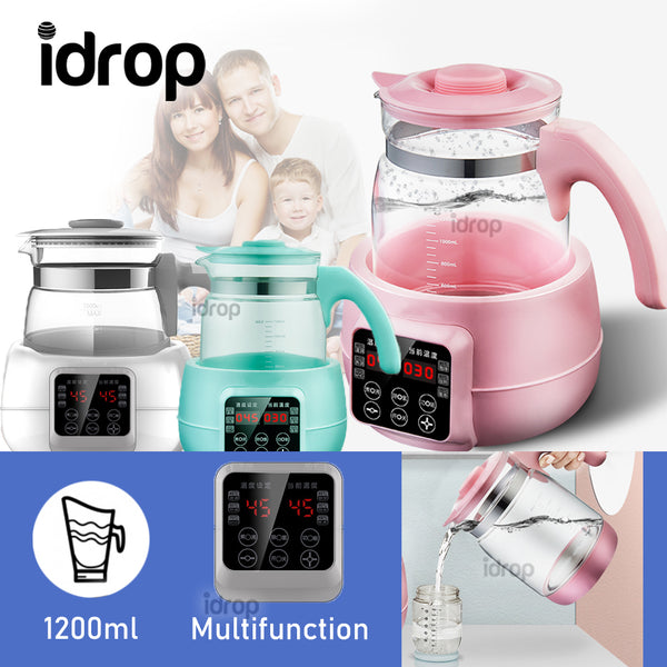 idrop 1200ml Multifunction Electric Temperature Control Glass Health Tea Kettle