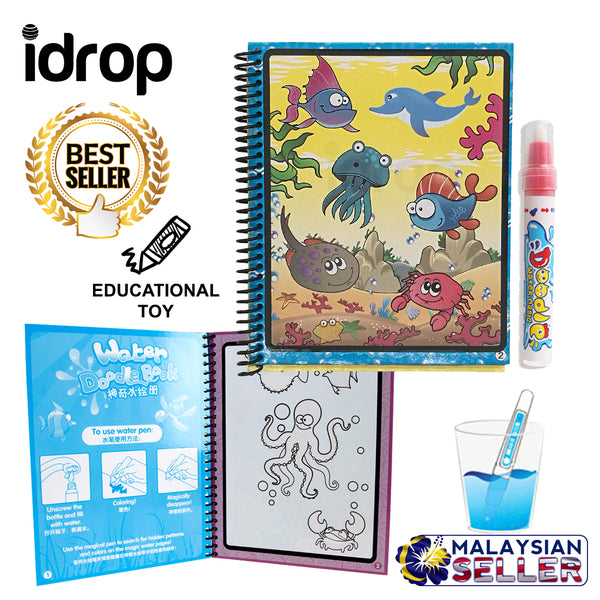 idrop Sea Aquatic Animal Magic Water Coloring Book And Pen Educational Toy