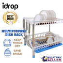 idrop Multifunction Double Deck Kitchen Draining Rack Shelf Plates Holder