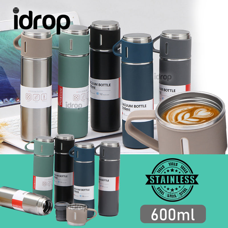 idrop Stainless Steel Portable Travel Sports Thermal Insulated Water Bottle with Lid Cup