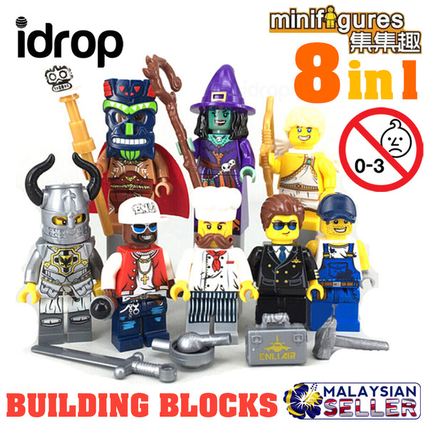 idrop ENLIGHTEN - 8 in 1 Random Minifigures Set Compatible with Lego [ 1502B# ]