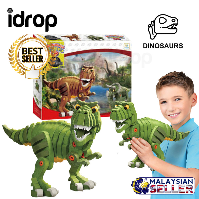 idrop Tyrannosaurus T-Rex Dinosaurs Foam EVA Building Block Toy Set For Kids And Children