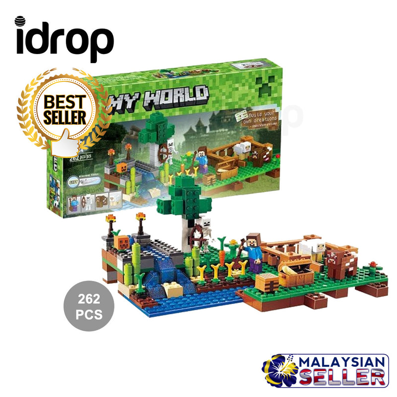 idrop 262 Pcs MyWorld Sheep Farm Colorful Creative Building Block Toy Set For Kids Children