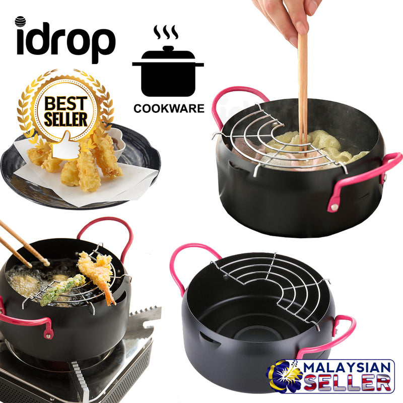 idrop 18 cm Stainless Steel Non-Stick Frying Cooking Pot Tempura Cookingware Kitchen Utensils