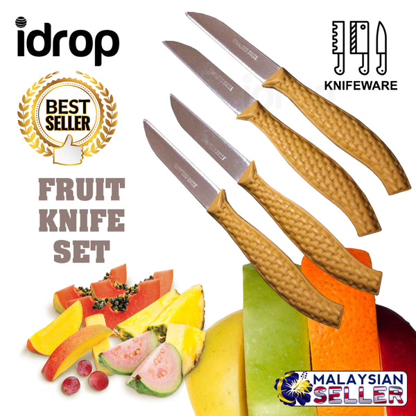 idrop 1 Set 4 Pcs Stainless Steel Fruit Vegetable Knives