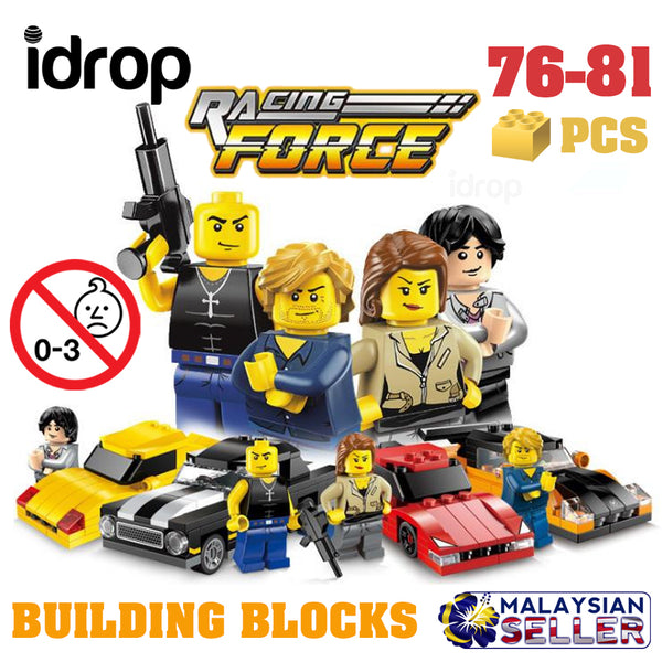 idrop ENLIGHTEN - 76-81 Pcs Fast & Furious Racing Force Car Building Blocks Compatible with Lego