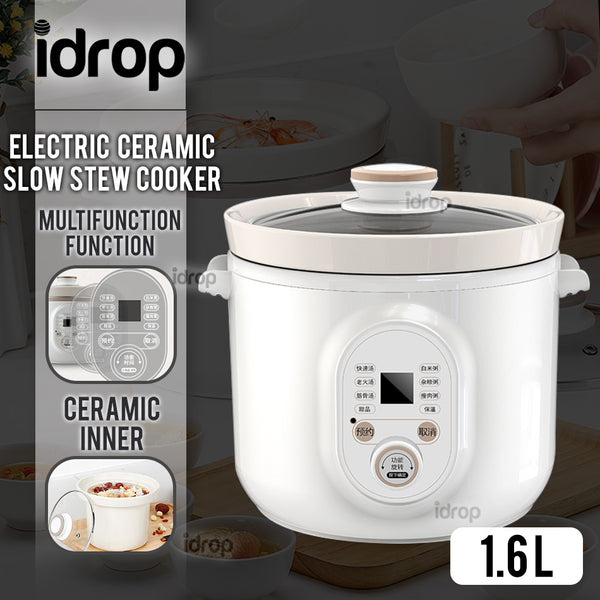 idrop 1.6L Multifunction Kitchen Electric Ceramic Slow Stew Pot