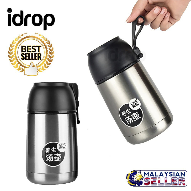 idrop 680 ml Stainless Steel Thermos Vacuum Heat Insulation Thermal Flask Water Bottle