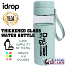 idrop 750 ml Sports Outdoor Thickened Glass Water Bottle