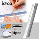 idrop [ 15cm / 6inch ] 4Pcs  Flexible Plastic Student Straight Ruler Measuring Tool