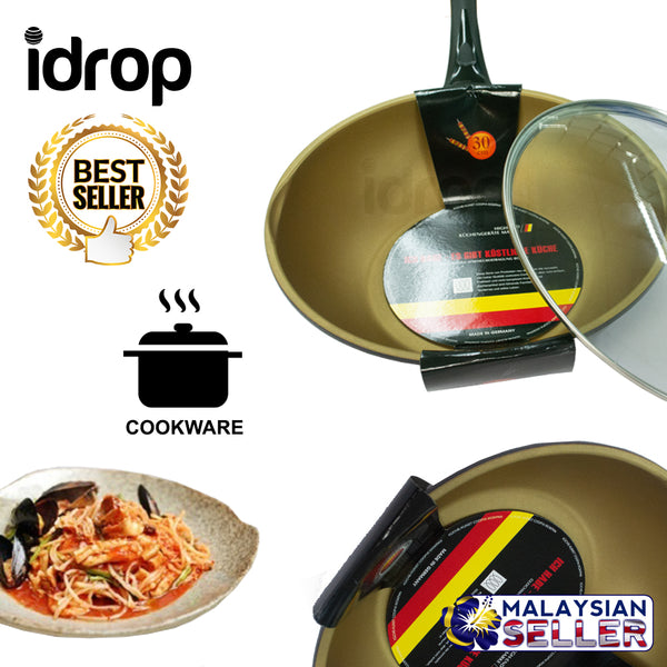 idrop 30 cm Stainless Steel Frypan Frying Cooking Pan