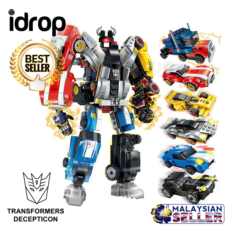 idrop Transformers Decepticon Robot Assembly Vehicle Car Toy Set For Kids Children