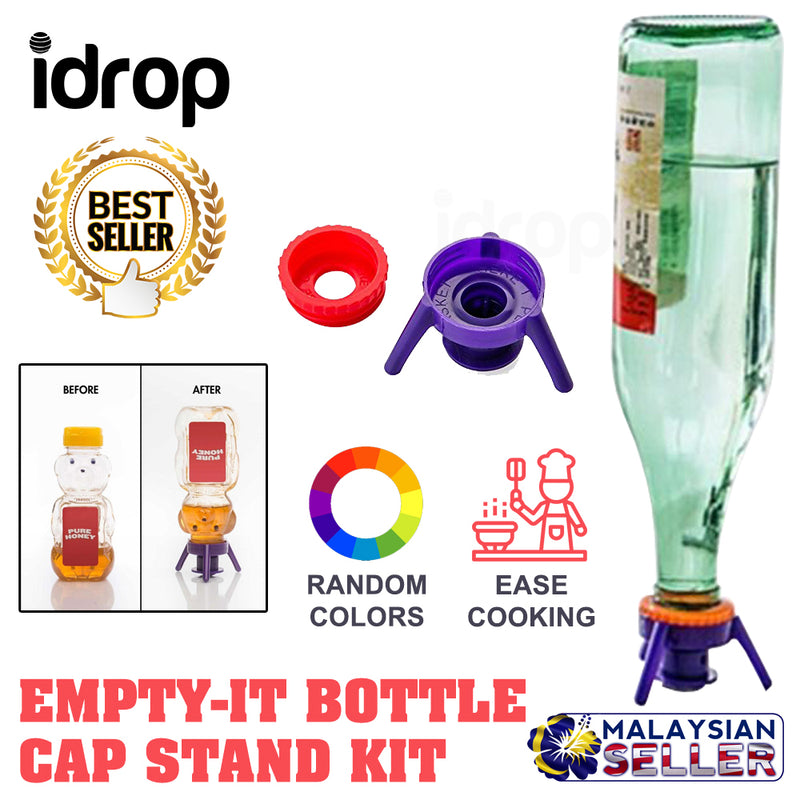 idrop FLIP-IT - Leakproof Inverted Caps Empty-It Bottle Cap Stand Kit
