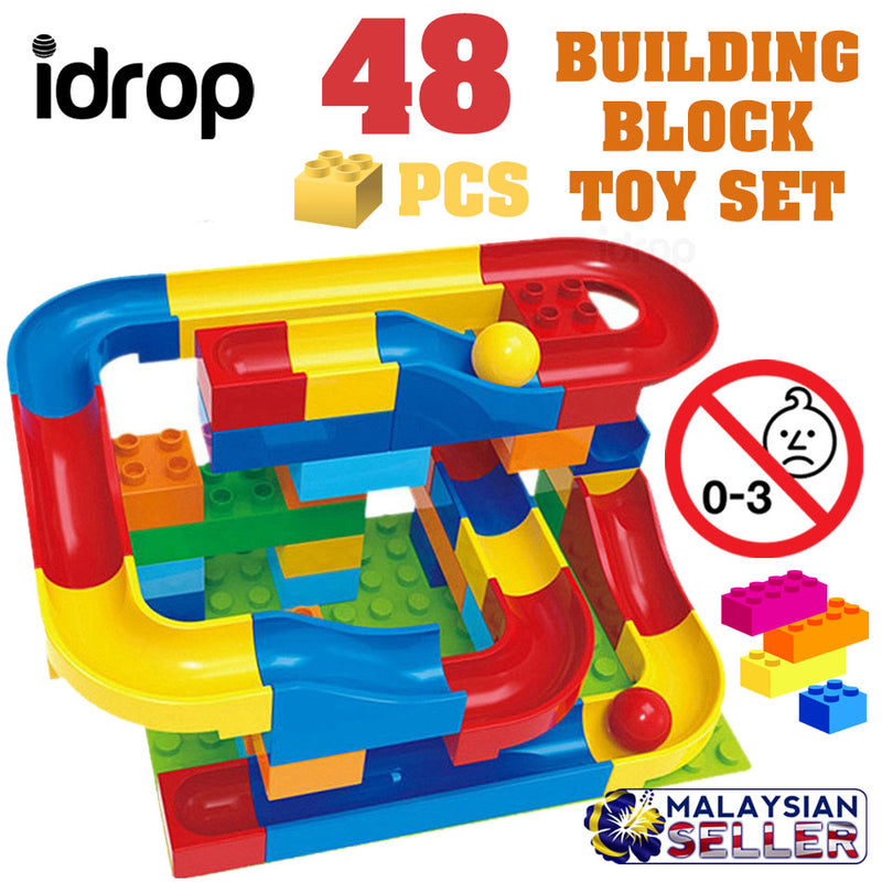 idrop CRAZY HAPPY BALL - 48 Pcs Building Block Miniature Ball Track Toy Set [ H15560001 ]
