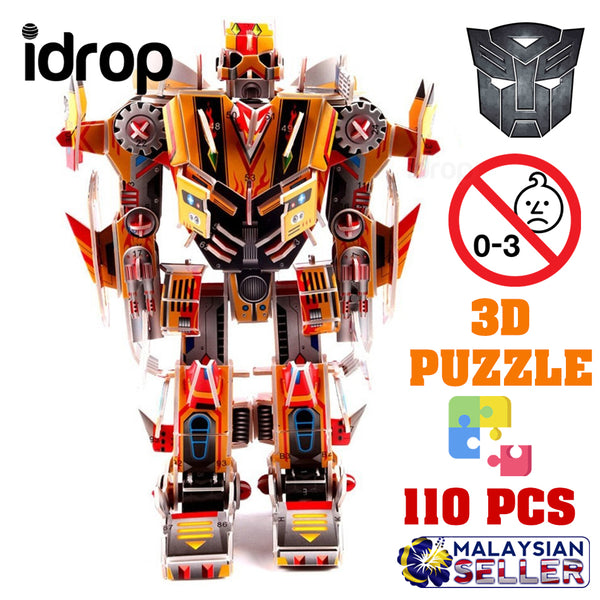 idrop 110 Pcs 3D Educational Puzzle Paper Craft Foam EVA Transformers Bumblebee Toy Set [ 566-C ]