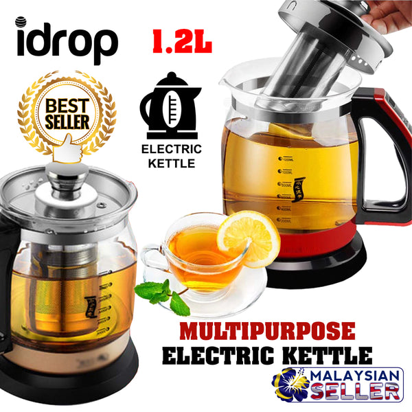 idrop 1.2L Multipurpose Glass Electric Kettle Boiler Pot Teapot