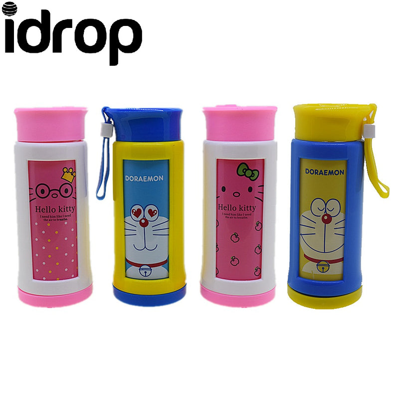 Idrop 300ML Two Layer Glass Bottle With Cartoon Plastic Cover [Send by randomly design]