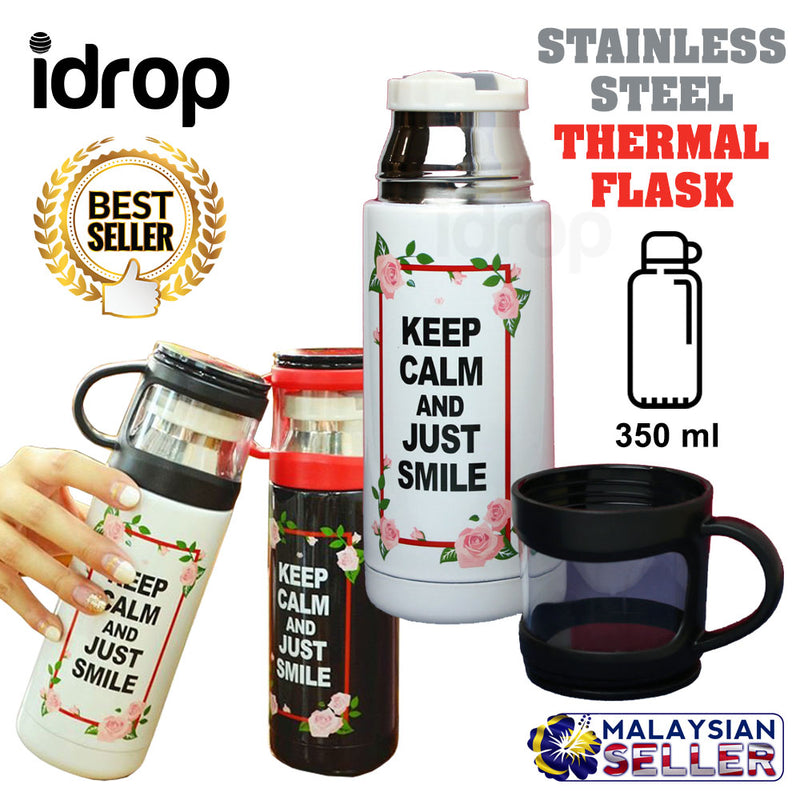 idrop 350 ml Trendy Design Portable Stainless Steel Vacuum Thermal Flask With Mirror
