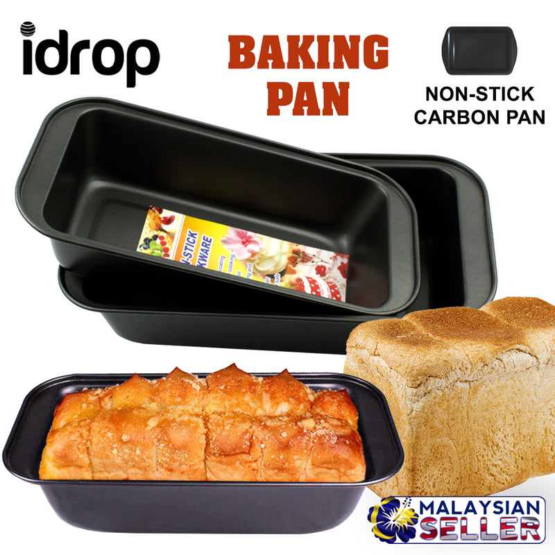 idrop Non-Stick Rectangle Carbon Steel Bakeware Oven Toast Loaf Baking Pan