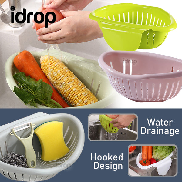 idrop Semicircle Multifunctional Kitchen Sink Mount Washing Storage Basket