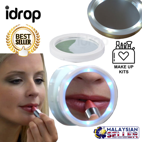 idrop Portable Make Up Vanity Mirror 360 Degree With LED Light