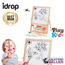 idrop Wooden Magnetic 2 Sided Educational Toy White Board With Sempoa Abacus Clock For Kids Children