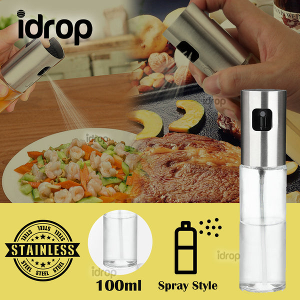 idrop 100ml Kitchen Oil & Seasoning Mini Spray Glass Bottle Dispenser