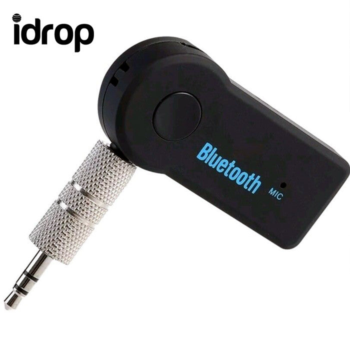 idrop Wireless Bluetooth 3.5mm AUX Audio Stereo Music Home Car Receiver Adapter Mic