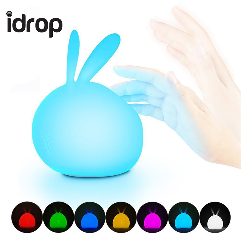 idrop New Lifestyle Cute Design Soft Rabbit Lamp 7 Colors LED 3 Modes Brightness Adjustment