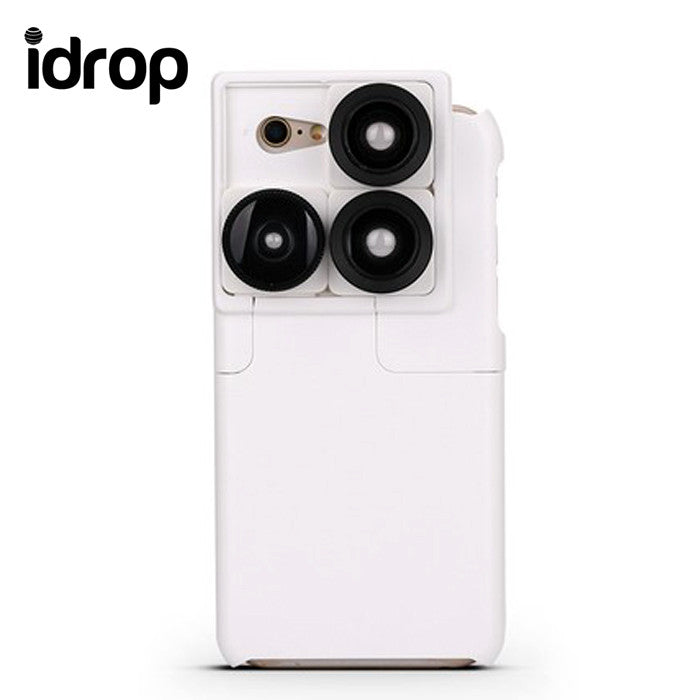 idrop 4 in 1 0.65X Wide Angle & 180 Degree Fish Eye Lens & 2X iZiZ Telephoto Lens & Phone Case Camera Lens Phone Case for iphone 6 / 6s / 6P / 6SP