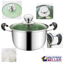 idrop 22cm Non-Stick Double Ear Soup Pot with Glass Lid for Kitchen Cookware