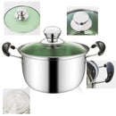 idrop 22cm Non-Stick Double Ear Soup Pot with Glass Lid for Kitchen Cookware