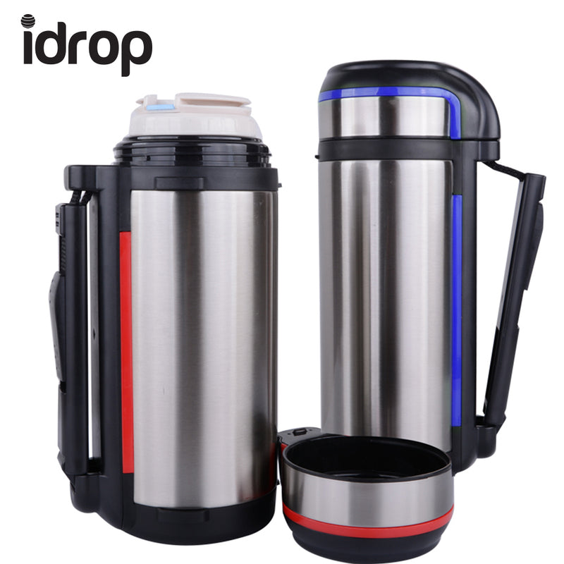 idrop Capacity Travel Camping Stainless Steel Double-wall Vacuum Thermos Flask [Send by randomly color]