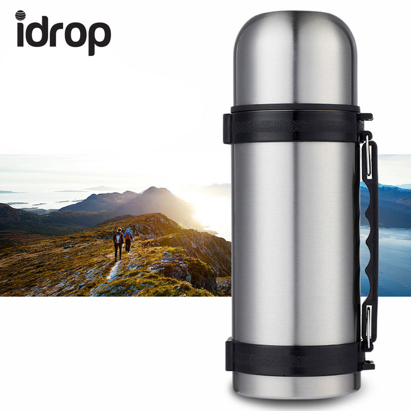 idrop Portable Travel Outdoor sports Stainless Steel Vacuum Thermos Bottle - 1000ML & 750ML VACUUM FLASK WITH HANDLE