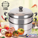idrop Multi-Function 2 Layer 28cm/32cm/36cm Thicken Steel Steamer Boilers Pot  for Kitchen Tools