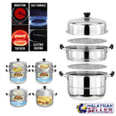 idrop Multi-Function 2 Layer 28cm/32cm/36cm Thicken Steel Steamer Boilers Pot  for Kitchen Tools