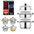 idrop Multi-Function 2 Layer 28cm/32cm/36cm Thicken Steel Steamer Boilers Pot  for Kitchen Tools