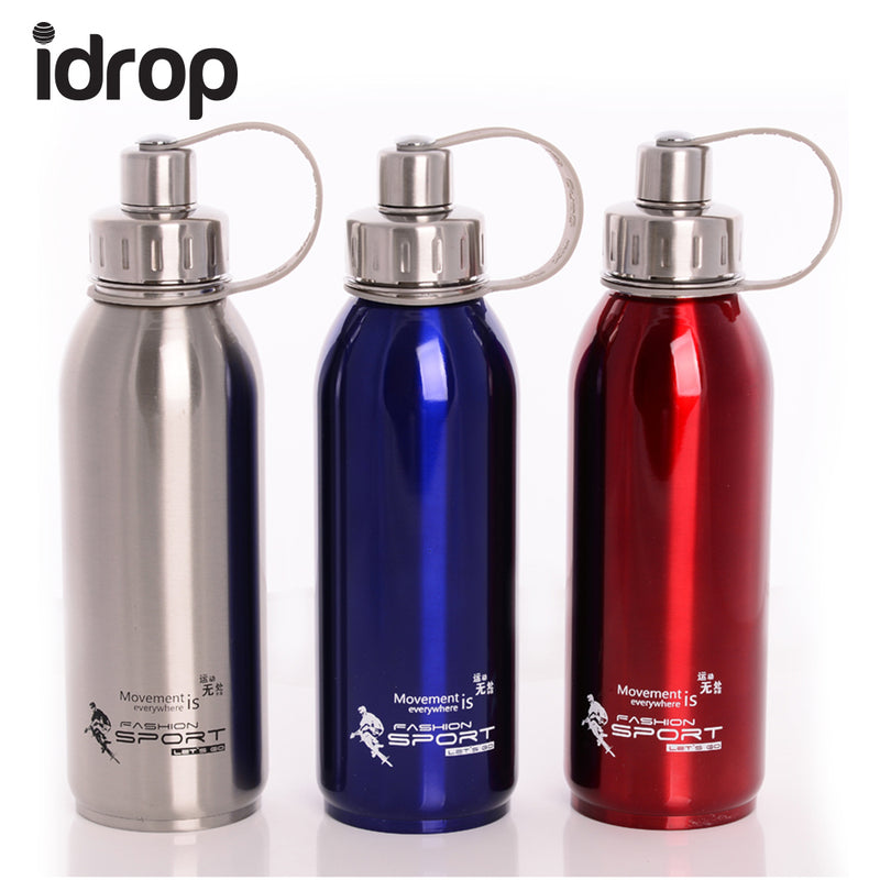 idrop Stainless Steel Outdoor Sports Travelling Portable Insulated Thermos Bottle 800ml [Send by randomly color]