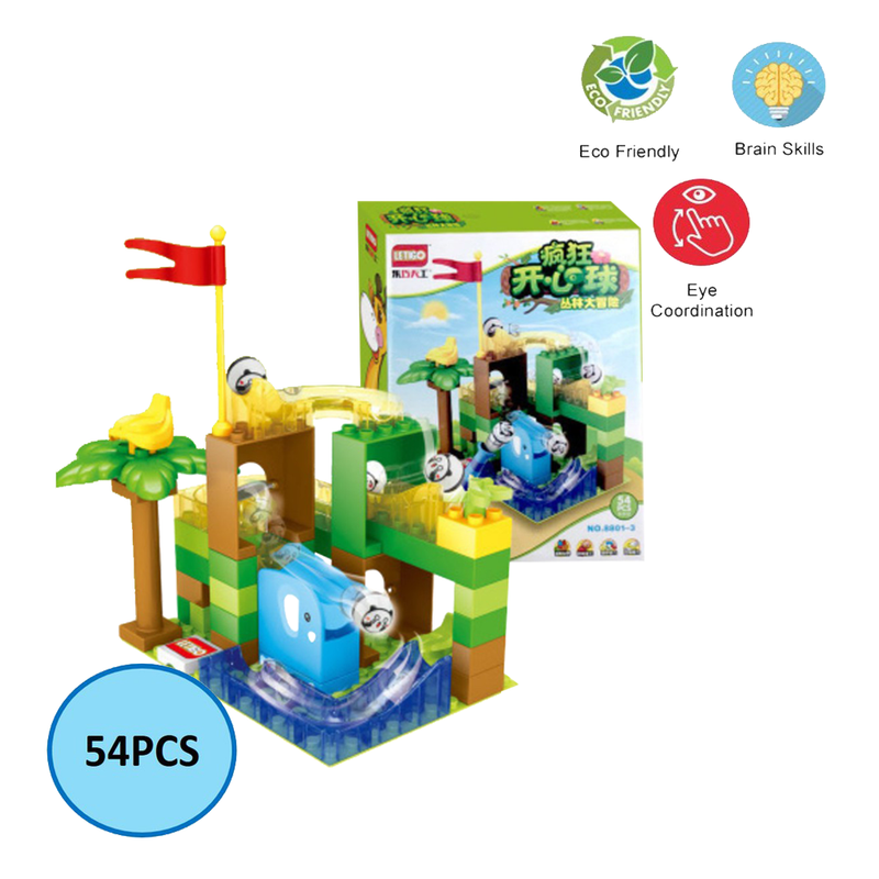 idrop High Quality Colorful Marble Run Building Blocks Construction Puzzle Race Track Jungle & Animal Set Toys for Kids Children