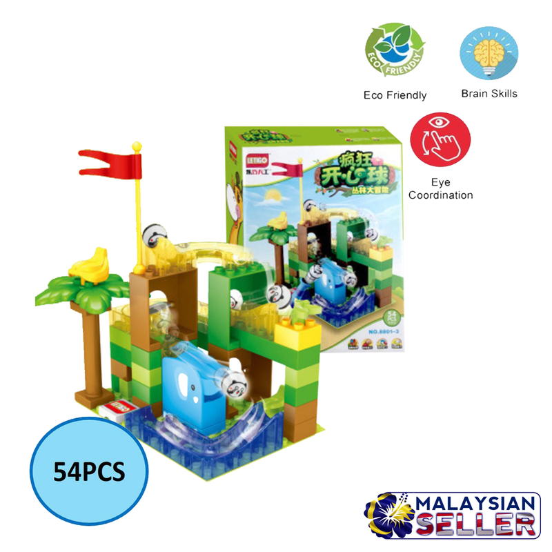 idrop High Quality Colorful Marble Run Building Blocks Construction Puzzle Race Track Jungle & Animal Set Toys for Kids Children