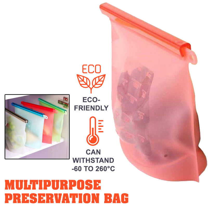 idrop Reusable Preservation Silicone Food Storage Bag Container for Freezer, Microwave, Vegetable, Meat, Snack