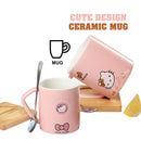 idrop KT - 400 ml Cute Design Ceramic Cup with Handle