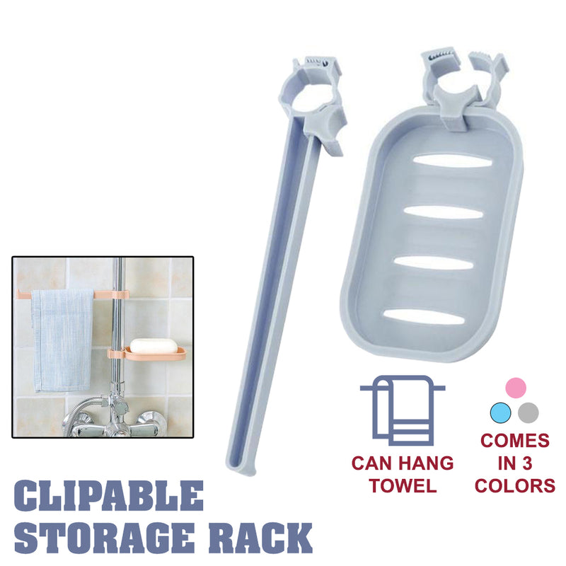 idrop 2 in 1 Adjustable Clip Kitchen Sink Sponge Drain Hanging Storage Rack Cloth Hanger