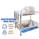 idrop Multifunction Double Deck Kitchen Draining Rack Shelf Plates Holder