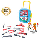 idrop Carpenter Repair Kit Pretend Play Toy Set With Trolley For Kids Children